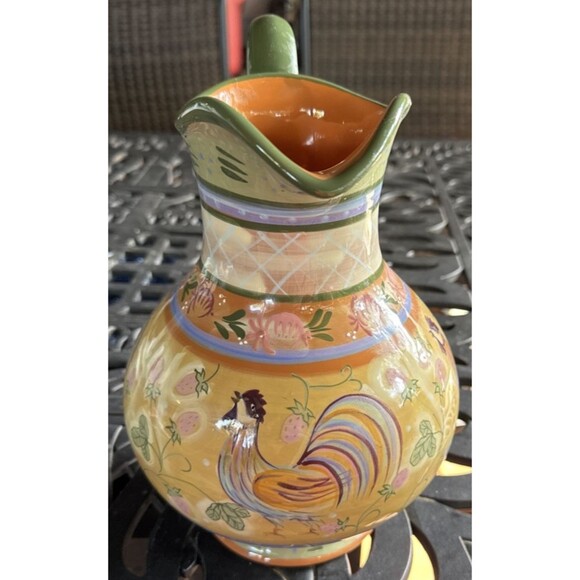 Zrike "Chanticleer" Rooster Theme - Danna Cullen Design PITCHER Jug Large - Picture 2 of 7